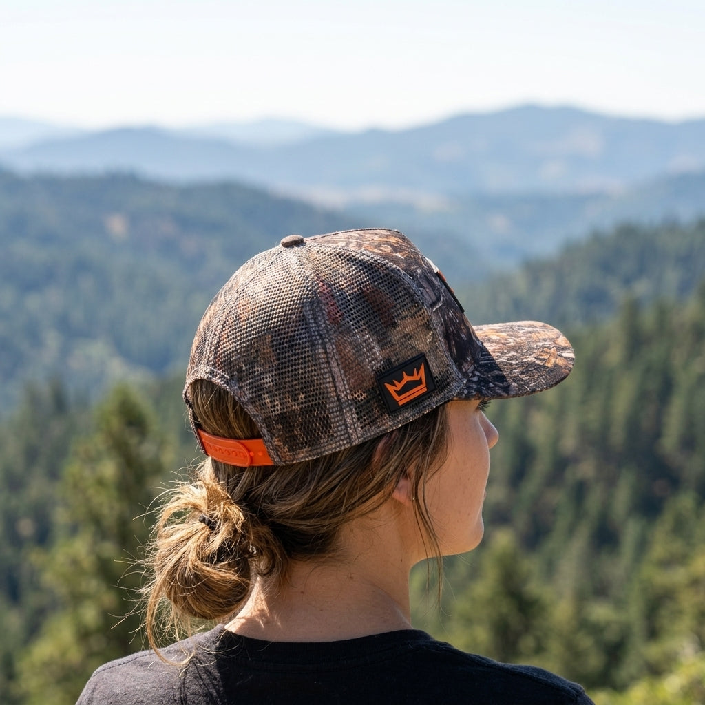 Camo Trucker Hat Women PVC Patch Feral Mom Club - Crowned One
