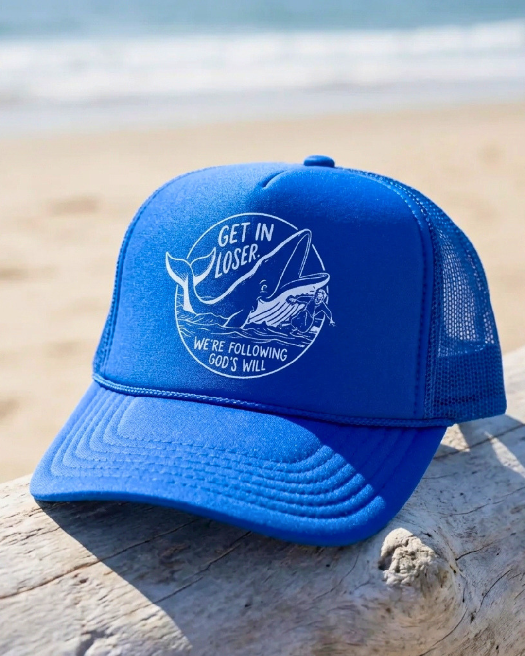 Christian Trucker Hat — Get In Loser Funny Faith Hat — Foam Snapback