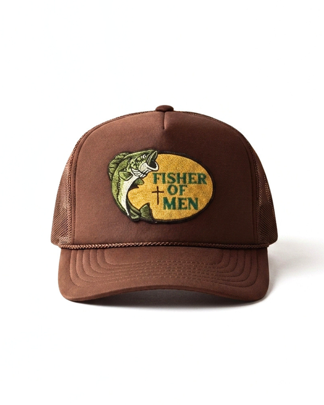 Fisher of Men Foam Snapback Hat Patch Green Khaki - Crowned One - Christian Hat