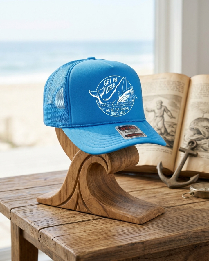 Christian Trucker Hat — Get In Loser Funny Faith Hat — Foam Snapback