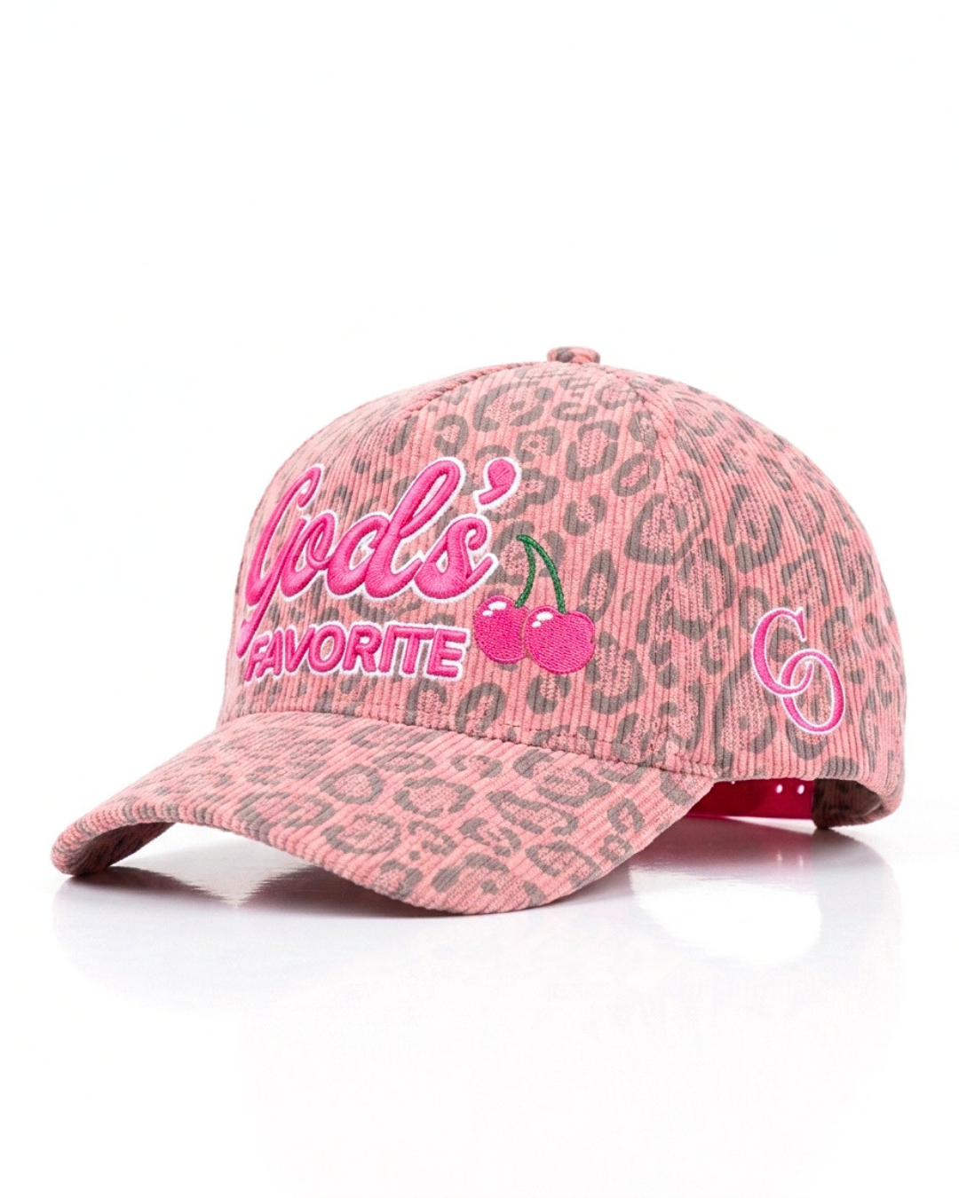 God's Favorite Luxe Pink Leopard Corduroy Snapback Hat