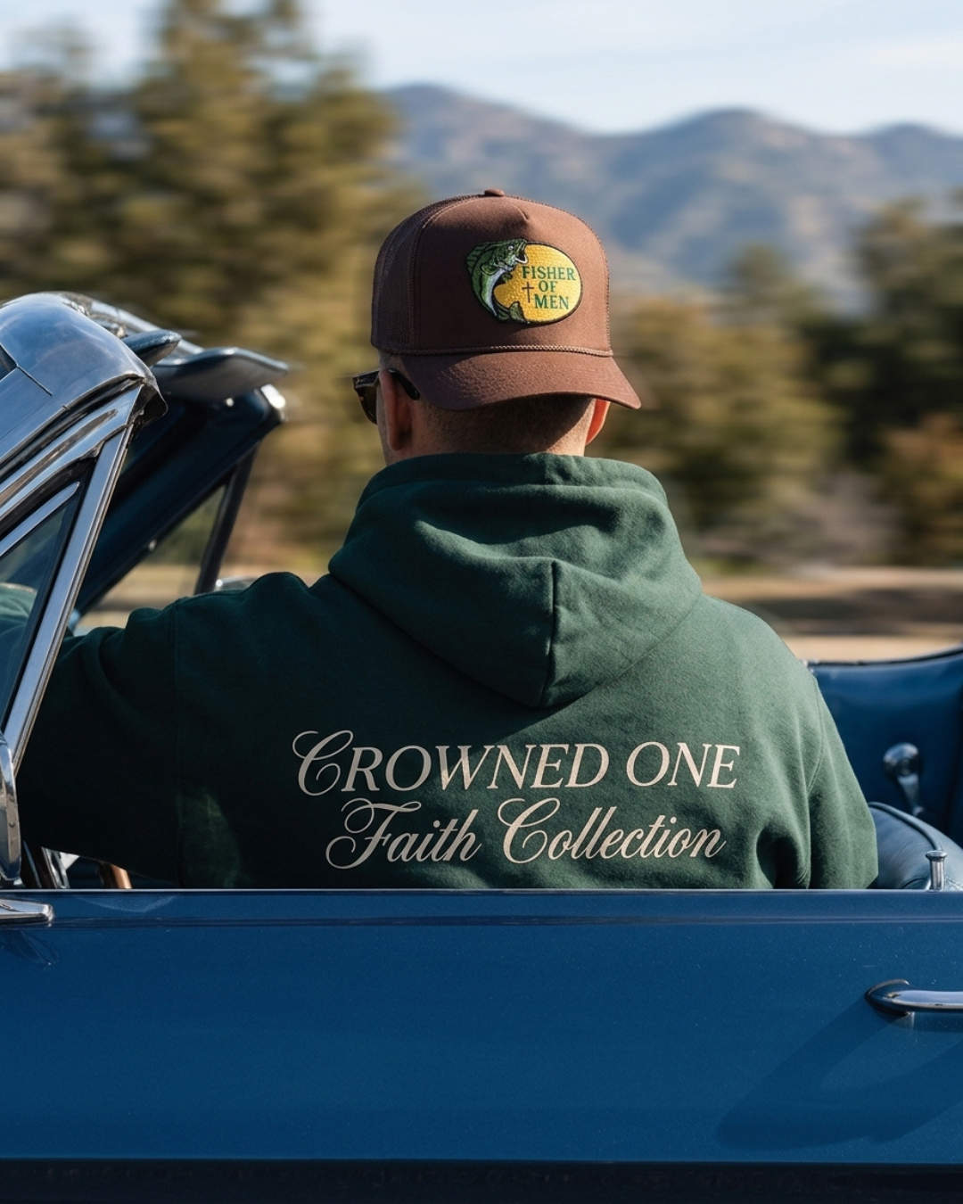 Fisher of Men Foam Snapback Hat Patch Green Khaki - Crowned One - Christian Hat