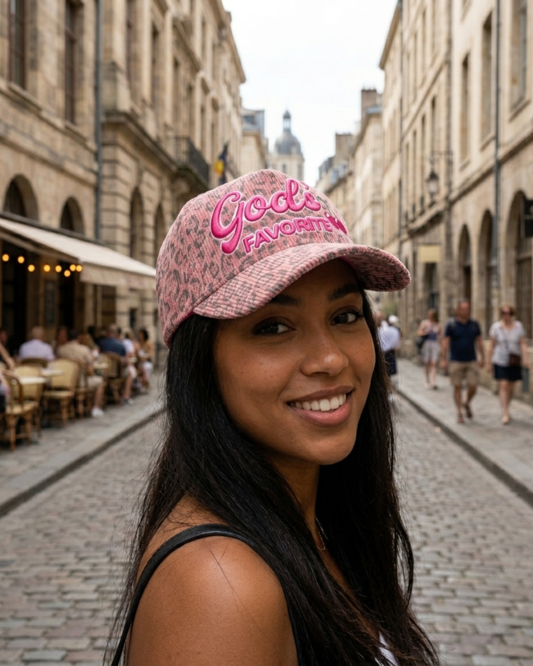 God's Favorite Luxe Pink Leopard Corduroy Snapback Hat