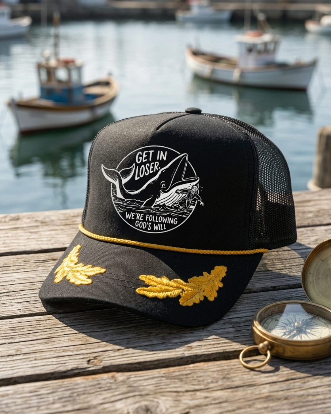 Christian Trucker Hat — Get In Loser Funny Faith Hat — Foam Snapback
