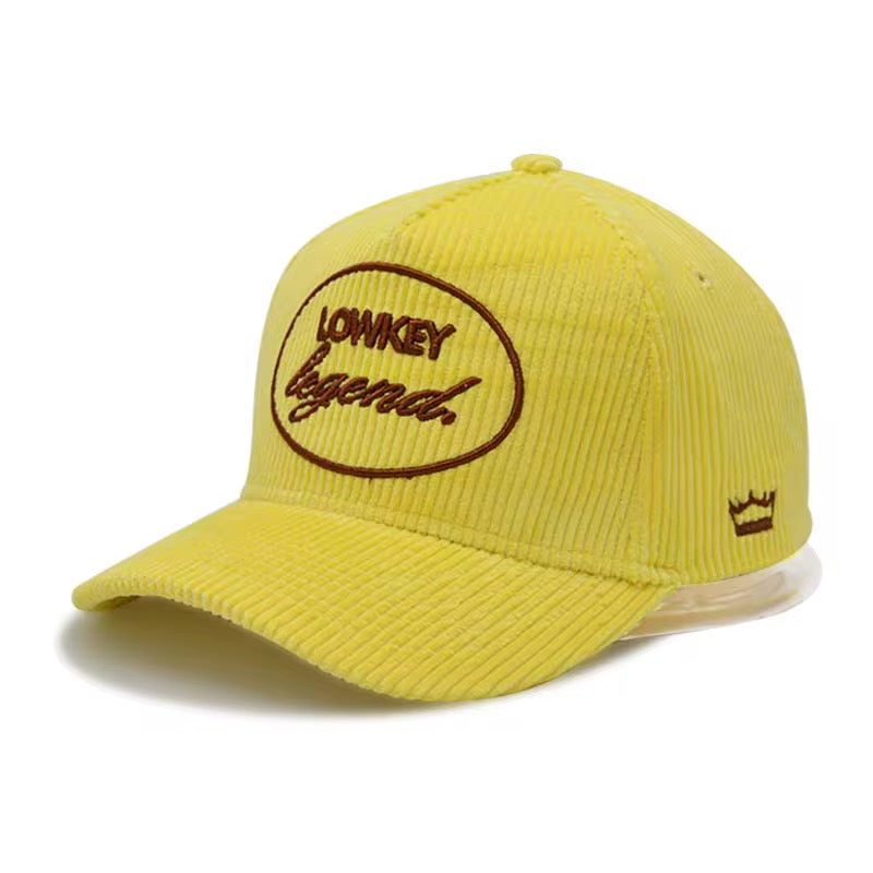 EXCLUSIVE Yellow Corduroy "LOWKEY LEGEND" HAT AVAILABLE NOW