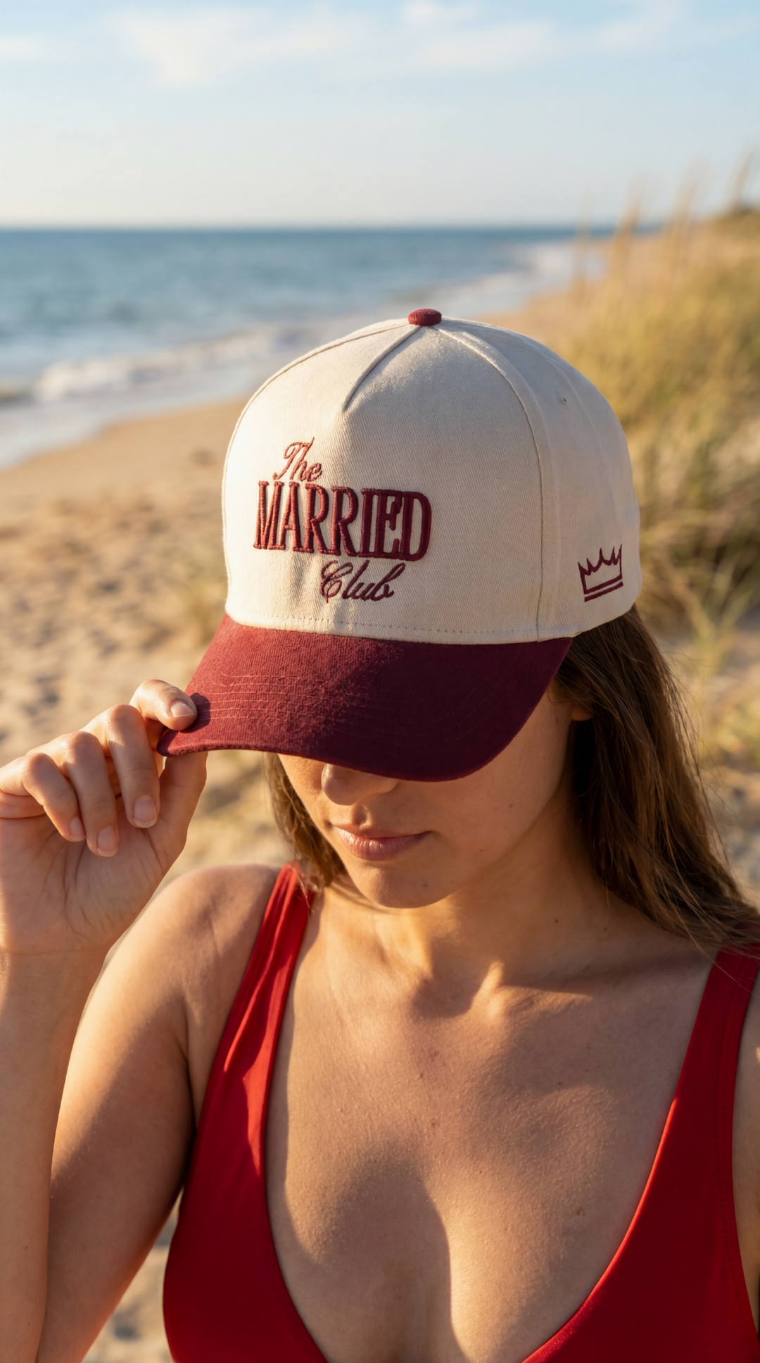 Women's Embroidered Hat Married Club Wedding Anniversary Gift - Crowned One - Just Married