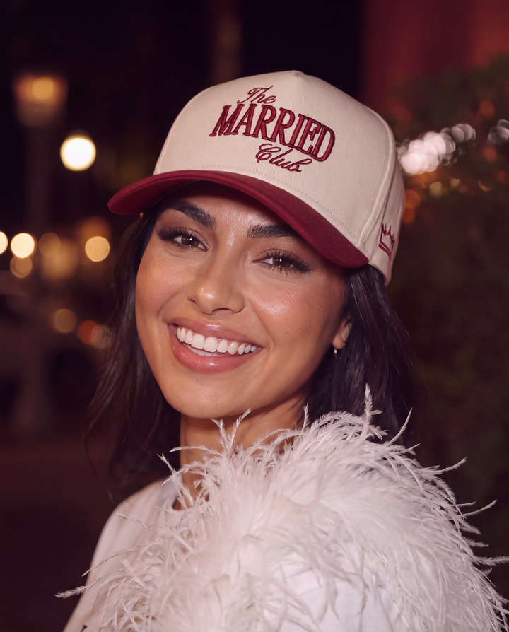 Women's Embroidered Hat Married Club Wedding Anniversary Gift - Crowned One - Just Married