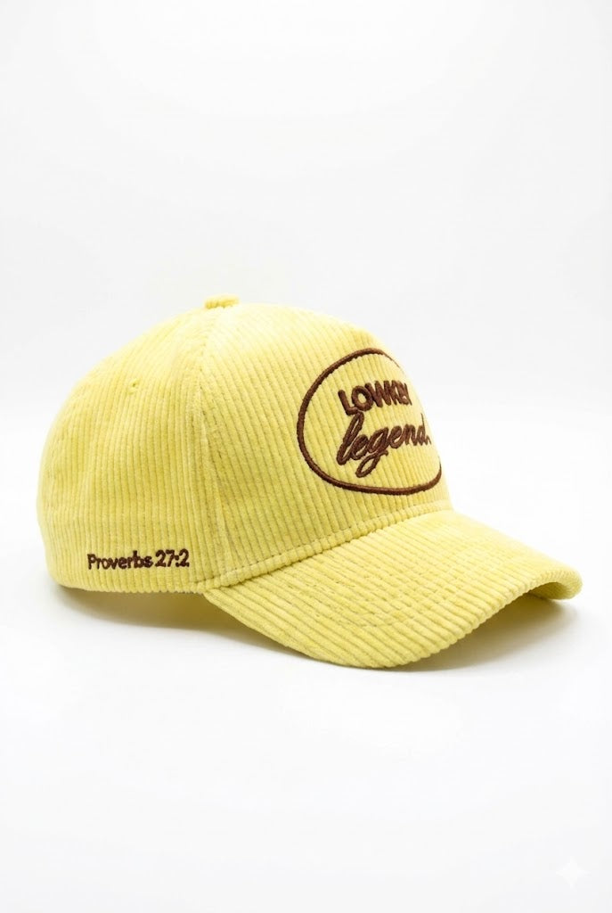 EXCLUSIVE Yellow Corduroy "LOWKEY LEGEND" HAT